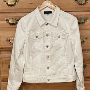 Talbots Women's White Jean Jacket in Size Medium